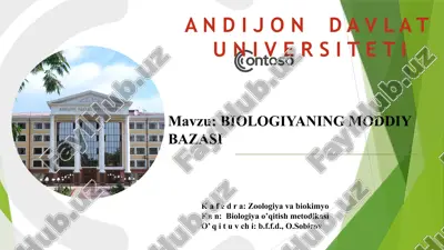 biologiyaning moddiy bazasi — PPTX