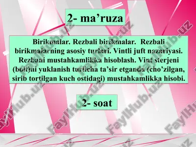 rezbali birikmalar — PPT