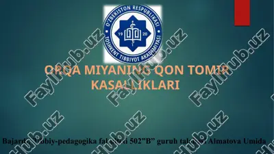 orqa miyaning qon tomir kasalliklari — PPTX