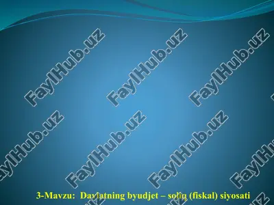 davlatning byudjet-soliq (fiskal) siyosati — PPTX