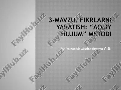 "aqliy hujum" metodi — PPTX