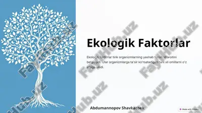 ekologik faktorlar — PPTX