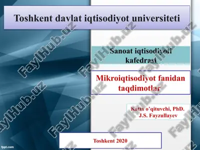 mikroiqtisodiyot fanidan taqdimotlar — PPTX