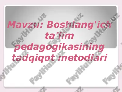 pedagogik tadqiqot metodlari — PPTX