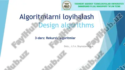 algoritmlarni loyihalash — PPTX