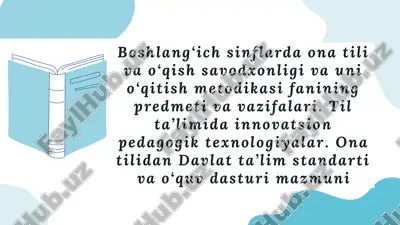 ona tili va o‘qish savodxonligi va uni o‘qitish metodikasi — PPTX