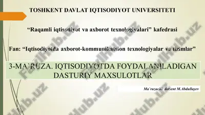 dasturiy maxsulotlar — PPT