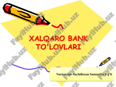 xalqaro bank to'lovlari — PPT