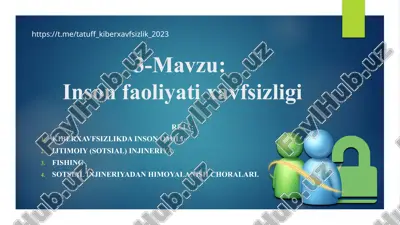 kiberxavfsizlikda inson omili — PPTX