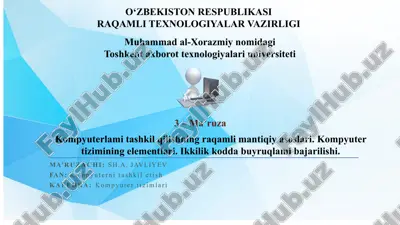 kompyuter tizimining elementlari — PPTX