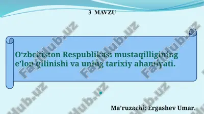 o‘zbekiston respublikasining mustaqilligi — PPTX
