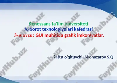 borland c++ builderda grafik tasvirlar yaratish va grafik vositalari — PPTX