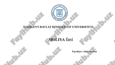 moliyaviy tizim va moliyaviy oqimlar — PPTX