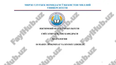hokimiyat va siyosiy liderlik — PPTX