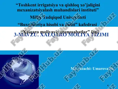 xalqaro moliya tizimi — PPT