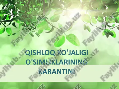 o'simliklar karantini mavzusi — PPTX