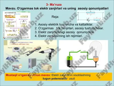 elektr zanjirlarini o'rganish — PPTX