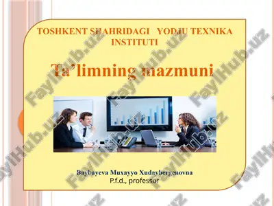 ta'limning mazmuni — PPTX