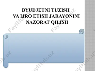 byudjetni tuzish va ijro etish jarayonini nazorat qilish — PPTX