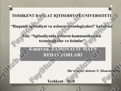zamonaviy matn redaktorlari — PPT