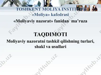 moliyaviy nazoratni tashkil qilishning turlari, shakl va usullari — PPTX