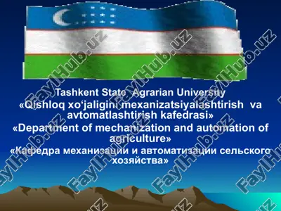 tashkent state agrarian university — PPTX