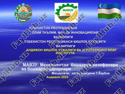 menejmentda boshqaruv vazifalari va boshqaruv qarorlari — PPT
