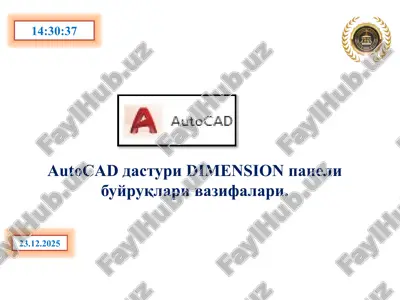 autocad dimension panieli — PPTX
