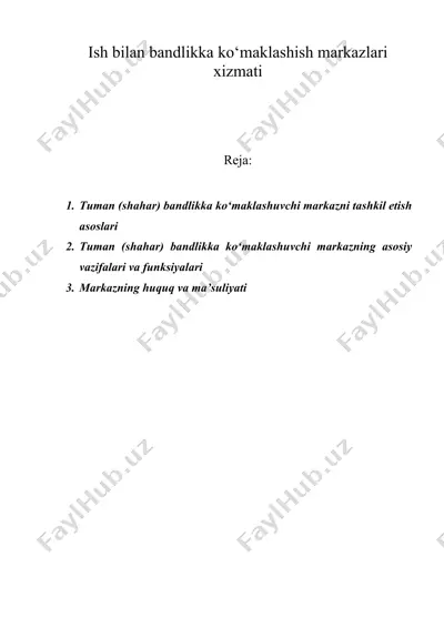 ish bilan bandlikka ko‘maklashish markazlari xizmati — DOC