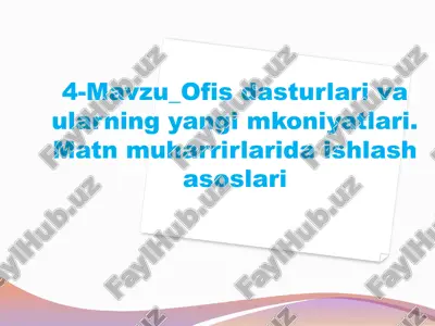 microsoft word dasturi — PPTX