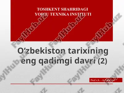 o‘zbekiston tarixining eng qadimgi davri — PPTX