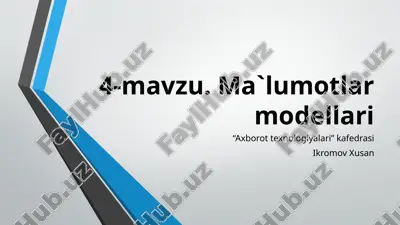 ma'lumotlar modellari — PPTX
