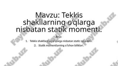 statik momentlar — PPTX