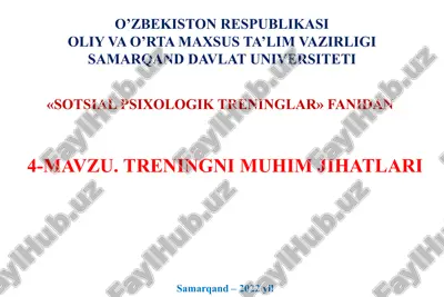 sotsial psixologik treninglar — PPTX