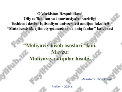moliyaviy natijalar hisobi — PPTX