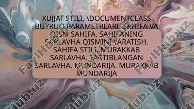 latex buyruqlari — PPTX