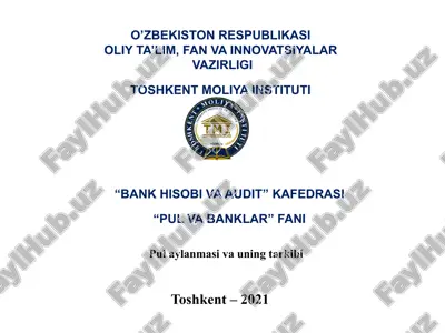pul aylanmasi va uning tarkibi — PPTX
