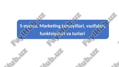 marketing maqsidlariga nimalar kiradi? — PPTX