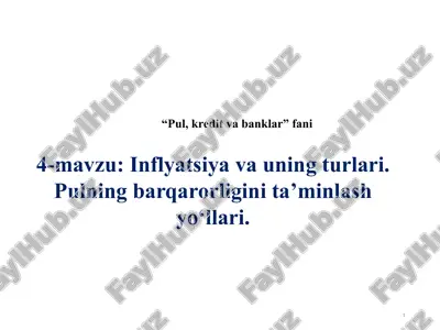 pul, kredit va banklar — PPTX
