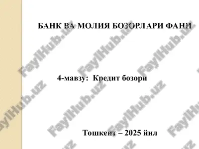 kredit bozori — PPT