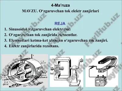 sinusoidal o‘zgaruvchan elektr toki — PPTX