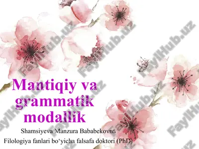 mantiqiy va grammatik modallik — PPTX