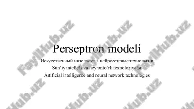 perseptron modeli — PPT