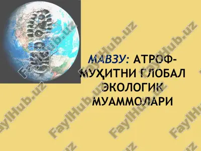 atrof-muhitni globalekologik muammolari — PPTX