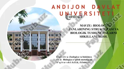 biologiya fanlarining strukturasini biologik tushunchalarni shakllantirish — PPTX