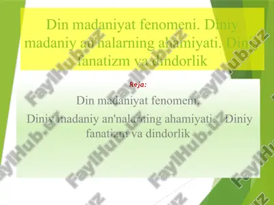 dinmadaniyat fenomeni — PPTX