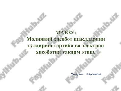 moliyavij hisobotlar taqdimoti — PPTX