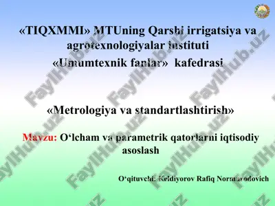 standartlashtirish asoslari — PPT