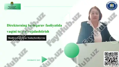 direktorning boshqaruv faoliyati va vaqtni to‘g‘ri rejalaştirish — PPTX