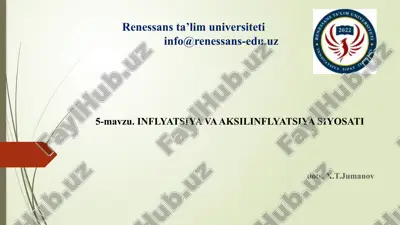 inflyatsiya va aksilinflyatsiya siyosati — PPTX